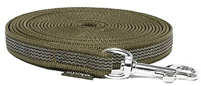Mystique® Gummierte Schleppleine 12mm ohne Handschlaufe Standard Karabiner Khaki 5m