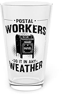 Beer Glass Pint 16oz Humorous Letter Carriers Duties Illustration Pun Novelty Mailmen Graphic Saying Men Women 16oz