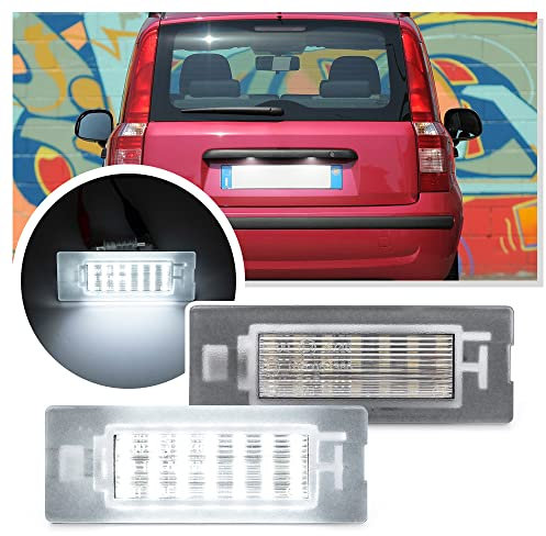 NSLUMO 2x luci targa a LED per Fiat Panda Serie 169 2003 al 2011 Panda Serie 312/319 2012 al 2022 auto Lampada targa LED parcheggio auto