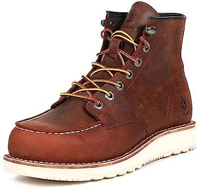 SL-Saint Hechas Mano Para Hombre Suaves Puntera Moc Botas Auténtico Ribete