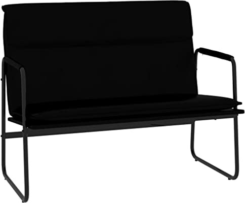 vidaXL Sitzbank mit Rückenlehne Polsterbank Flurbank Bank Wohnzimmer Sofa Polstersofa Esszimmerbank Garderobenbank Schwarz 100x64x80cm Kunstleder