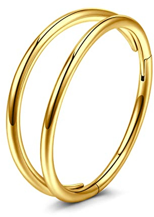 VFUN 16G 316L Chirurgenstahl Hinged Clicker Ring Septum Piercing Nasenpiercing für Damen Herren CZ Inlaid Helix Knorpel Piercing Ohr 8-10MM