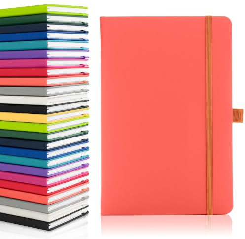 Notes London Blanko-Seiten-Notizbuch, A5, weiß, unliniert, blanko, Stiftschlaufe, Band und Papiertasche, mittelfester Einband, Notizbuch, umweltfreundlich, nachhaltiges Papier (Orange)