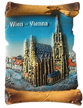 3D-Kühlschrankmagnet, Motiv: Wien, Österreich und Souvenir, handgefertigt, Kunstharz, für Zuhause und Küche, Dekoration
