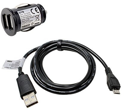 Kfz Ladeset kompatibel mit Oppo A17k, KFZ Dual USB Adapter, USB Kabel, 2100mA