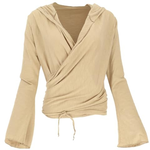 GURU SHOP Camiseta de yoga de manga larga para mujer, beige, 38