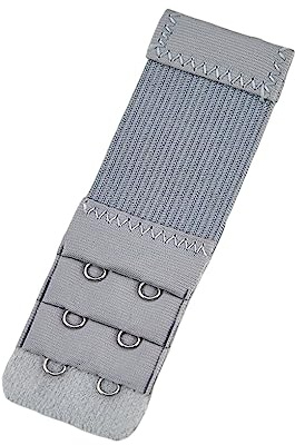 SUIOPPYUW Extension Strap Bra Extender Buckle 2 Hooks Brassiere Intimate Stretchy Buttons Clips Replacement Gadgets 3 Rows, silver gray