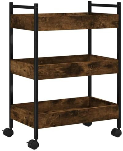 vidaXL Küchenwagen Räuchereiche 50x30x70 cm Holzwerkstoff