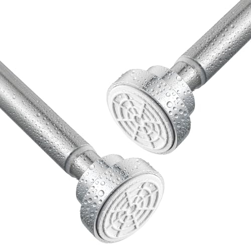 Shower Curtain Rod, Stainless Steel Extendable Shower Curtain Pole Tension Rods for Curtain No Drilling Shower Curtain Rail Net Curtain Poles for Bathroom Window Closet Kitchen Wardrobe 115-185cm
