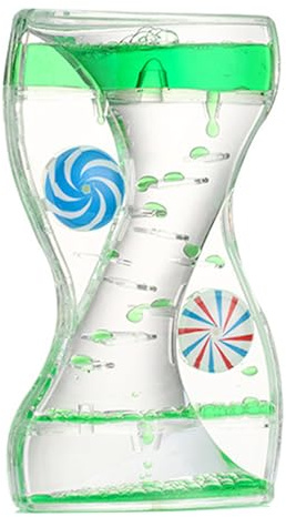 Tropfen Sanduhr Flüssig Bewegung Blasen Liquid Motion Bubble Timer Sanduhr Sensory Fidget Toy Dekompressionsölleck Schreibtisch Spielzeug Geschenk for Kinder, Erwachsene (Grün)