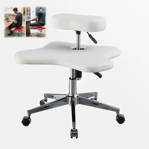 YUGXTH Kniestuhl Büro, Verstellbarer Kniehocker mit Bremsrollen, Ergonomischer Haltungsstuhl, Home-Office-Schreibtischstuhl, Höhenverstellbarer Bürohocker mit Gekreuzten Beinen, Meditationsstuhl (Col