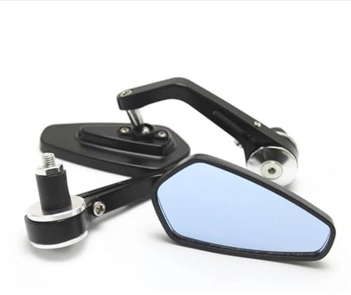 HZBHD Motorrad 7/8'' 22mm Lenkerendenspiegel Aluminiumlegierung Rückspiegel Seitenspiegel Für Kawasaki Z750 Z800 Z900 Z1000 Gute Übereinstimmung(Silber)