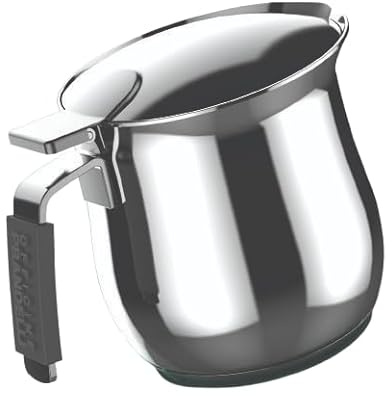 Caffettiera a Servire Tazze 10, Linea Dolcevita, 950 ml, Acciaio Inox 18/10, Manico Antiscotto, ad Induzione* (Base Ø95 mm, Verificare il diametro minimo del proprio fornello) - Officine Prandelli