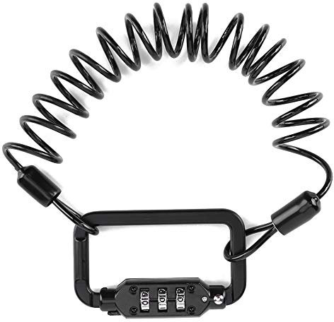 Natudeco Fahrradhelm-Schloss-Kombination, dehnbares Roller-Helmschloss, 3 digitales kleines Kabel-Helmschloss für Fahrradhelm, Jackenschränke, Gepäck