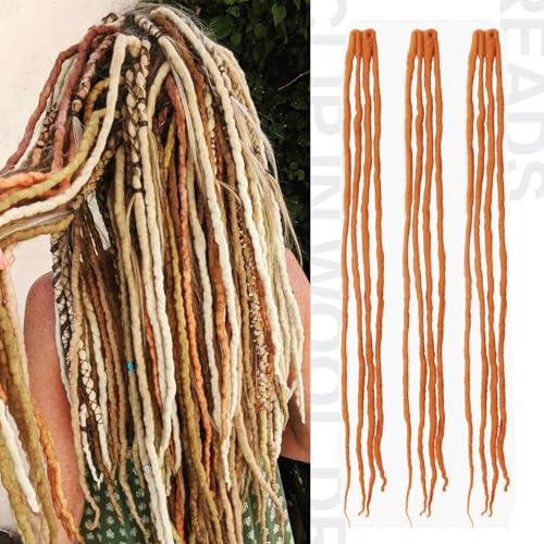 Dsoar Clip In Wolle Dreadlocks Verlängerung 22 Zoll 3PCS Leichte Synthetische Dreads mit Clips Weich Häkeln Loc Erweiterungen