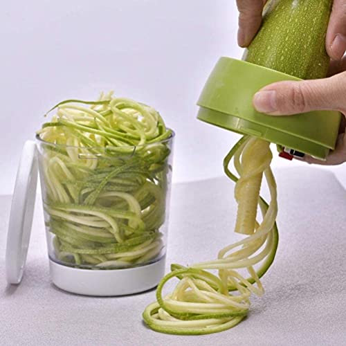 Manual Spiralizer de Vegetales 3 Botones y 4 Modos Cortador de Espiral Vegetal para Pepinos de Zanahorias con Materiales Ecológicos de Súper Fáciles de Usar para Cualquier Receta