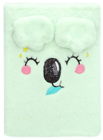 EXERZ A5 koala plyschanteckningsbok Pop Up Ears 160 sidor dagbok Mint grön