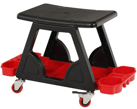 Uqezagpa Tabouret de garage/magasin roulant avec plateau à outils de rangement pour voiture