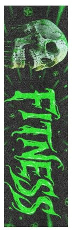 WDdZzyy Cool Skull Fitness Black Fluorescent Green Grip Tape Skateboard Design Tear-Proof Grip Tape Scooters 33×9 Inch repuesto para patineta