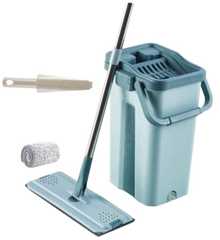 Healeved Fregona Manos Libres Trapeador De Limpieza Trapeador Manual para Uso Doméstico Accesorios De Limpieza para Limpiar Pisos Sin Esfuerzo De Lavado Material Duradero Doméstico