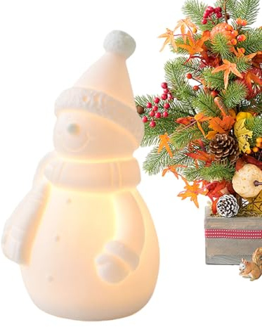 Figuras de Muñeco de Nieve Iluminado - Decoración Navideña para Mesa con Luz de Muñeco de Nieve | Estacionales para Hogar Dormitorio Aula Oficina