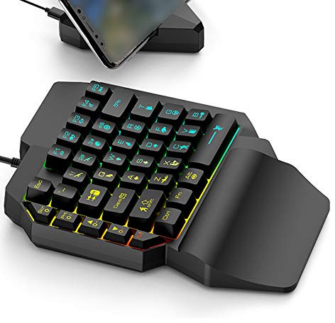 Acouto Livera Apretada del Teclado de Mano para la Computadora PUBG 39 Keys PUBG con una Administración Rápida del Modo de la Interfaz USB para los Amantes de los Juegos