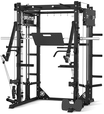 RitKeep Smith-Maschine mit Jammer Arms & Beinpresse-Platte für Home Gym | Multifunktionales Commercial Power Rack mit 1:1/2:1-Seilzugverhältnis und 900 kg Tragkraft für Krafttraining -PMAX-4750