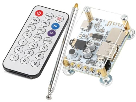 Modulo ricevitore audio Bluetooth 5.0 per amplificatore di potenza HiFi, radio FM e riproduzione di schede U/TF, uscita AUX da 3,5 mm, compatibile con SBC AAC, 5 V Type-C Powered