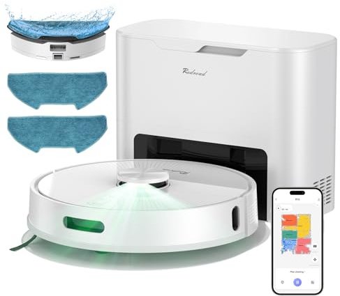 R10 Robot Aspirador y Fregasuelos con Mapeo, Aspira y Friega Suelos, Vaciado Automático de Polvo de 4L, Doble Navegación LiDAR + IMU, Zonas Prohibidas y Muros Virtuales, Control App, Alexa y Google