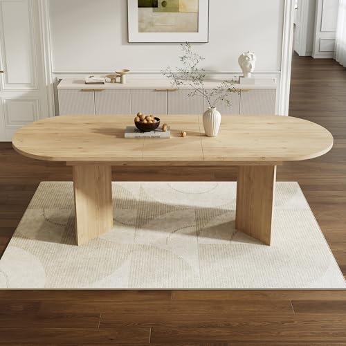 Homgoday Mesa Plegable de Alta Resistencia con Tablero de 18 mm - Diseño Flexible para 4-8 Personas - Seguridad Redondeada - Estilo Moderno - MDF