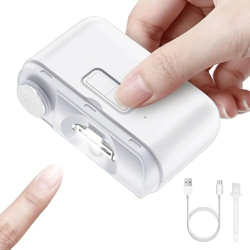 Corta Uñas Eléctrico, 2 en 1 Cortauñas y Lima de Uñas Eléctricos con Luz LED, Corta Uñas a Dos Velocidades, Cortauñas Automático para Bebés/Adultos/Personas Mayores
