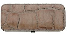 Pfeilring Manicure-Etui aus Maxikroko, 5-teilige Nickelfüllung (Nagelfeile, Pinzette, Doppelinstrument, Nagelschere, Hautschere), taupe, 1er Pack (1 x 5 Stück)