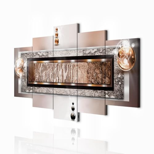decomonkey Wandbilder Abstrakt 200x100 cm XXL 5 Teilig Leinwandbilder | Bild auf Leinwand, Kunstdruck, Wanddeko, Wohnzimmer, Wanddekoration, Modern