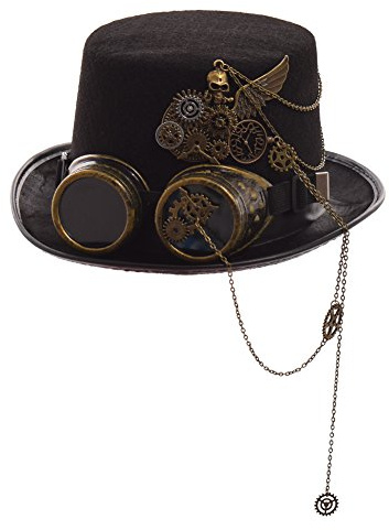 GRACEART Steampunk-cylinderhattar med glasögon (olika stilar), huvudomkrets 61 cm, stil-10