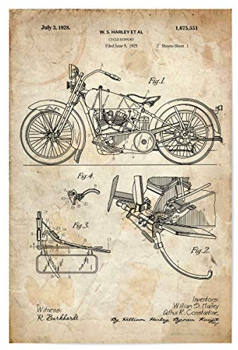 artboxONE Poster 30x20 cm Sport/Motorsport Retro Motorrad patent (Antik) - Bild Motorrad Motor Motorrad