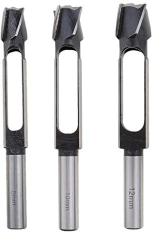 perfeclan 3 Pc Holzbohrer Zapfenschneider Kohlenstoffstahl Cutter Zapfenfräser Pfropfenbohrer Set 8mm, 10mm, 12mm