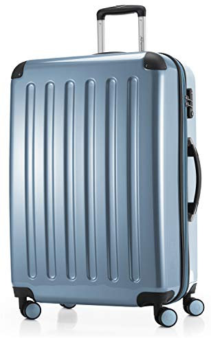 Alex - Großer Hartschalen-Koffer, TSA, 4 Doppel-Rollen, Trolley, Rollkoffer, Reisekoffer, Volumenerweiterung, 75 cm, 119 Liter, Pool blue