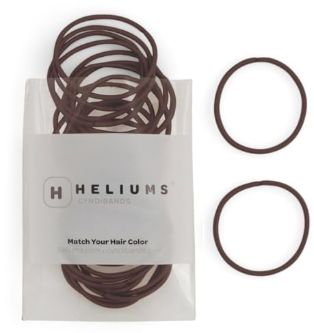 Heliums Dünne Haargummis, dunkelbraun, 2 mm, für dünnes Haar, 4,5 cm, mittlerer Halt, keine Beschädigung, Pferdeschwanzhalter, 40 Stück