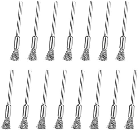 Spazzole Metalliche 15Pcs Spazzole Metalliche Rotanti per Rimuovere Ruggine Corrosione, Spazzole in Filo di Acciaio Lucidatura Adottano un Design a Forma di Penna e Spazzole per Lucidatura in Acciaio
