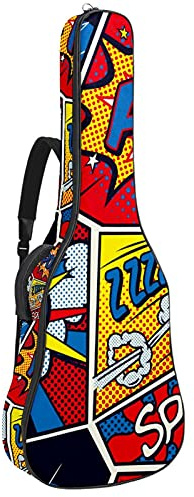Custodia morbida per basso e chitarra con gancio posteriore Loop Electirc Chitarra zaino Pop Artcm spessa imbottitura di sicurezza Pop Art