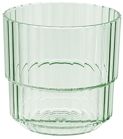 APS Bicchiere in plastica Tritan di alta qualità con 0,22 litri, senza BPA, impilabile, infrangibile, riutilizzabile, lavabile in lavastoviglie, 220 ml, verde chiaro