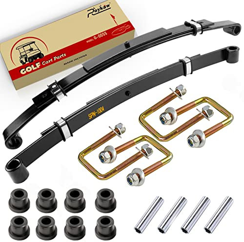 Roykaw EZGO Robuste Laubfeder hinten mit Buchse, Hülsen und U-Bolzen-Set für TXT Golfwagen-Modelle ab Baujahr 1994, ersetzt OEM # 70506-G01, 70505-G01, 74135-G01, 74207-G01-3 Blatt