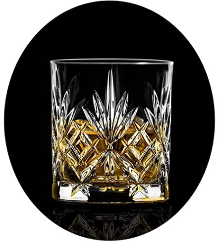 Topkapi elite Whisky Glas S.O.F. Tumbler Melodia, bleifreies Kristallglas, Höhe 8,5 cm, 240 ml, 6 Stück