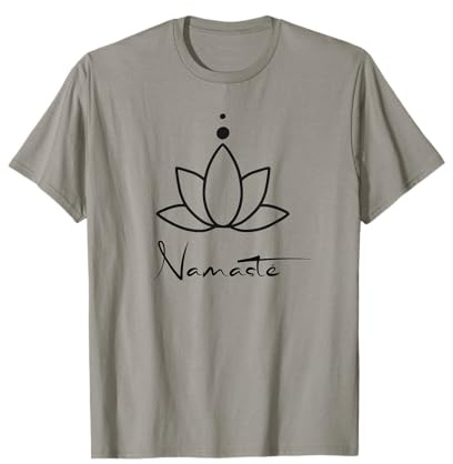 HYPNOTAO SHOP - Männer Orchidee Namaste – Buddha Yin Yang Meditation Yoga T-Shirt Grau Klein Klassische Passform Kurzarm