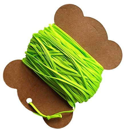 pistro Leichte, langlebige flache Schnur für Taucher-Fingerrolle, 2 mm, 15 m/30 m/50 m, fluoreszierendes Grün, 15 m