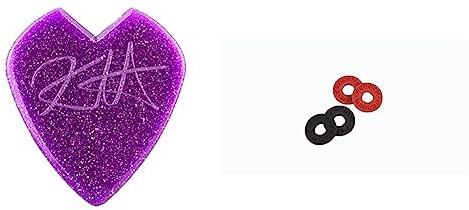Médiators Jim Dunlop Kirk Hammet - Violet Kirk Hammet Purple Sparkle Jazz sachet de 6 & Fender 990819000 Gurtblöcke