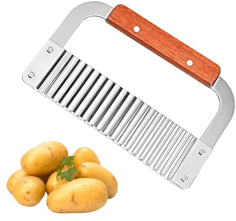 LATRAT Cortador de jabón de Acero Inoxidable, Cortador de Cera Arrugado con Mango de Madera Dura