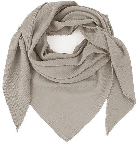 Glamexx24 Damenschal Musselin Dreieck Schal, XXL Schal verschiedenen Farben Halstuch Winterschal aus Baumwolle Hergestellt in Italien