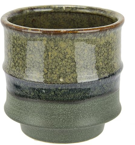 Blumentopf aus Keramik geriffelt Zylinderform Übertopf grün grau braun matt glänzend Keramikvase Vase Dekoration Dekovase für Blumen Gestecke Trockenblumen Zweige Kunstblumen Tischdeko