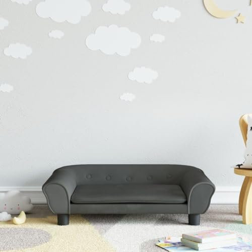 INLIFE Kindersofa Dunkelgrau 70x45x26 cm Samt,5,5 KG,3196402